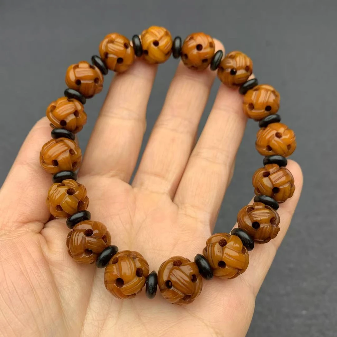 非金属皮质手链 时尚民族风雕刻路路通跑环手串藏式经典男女复古