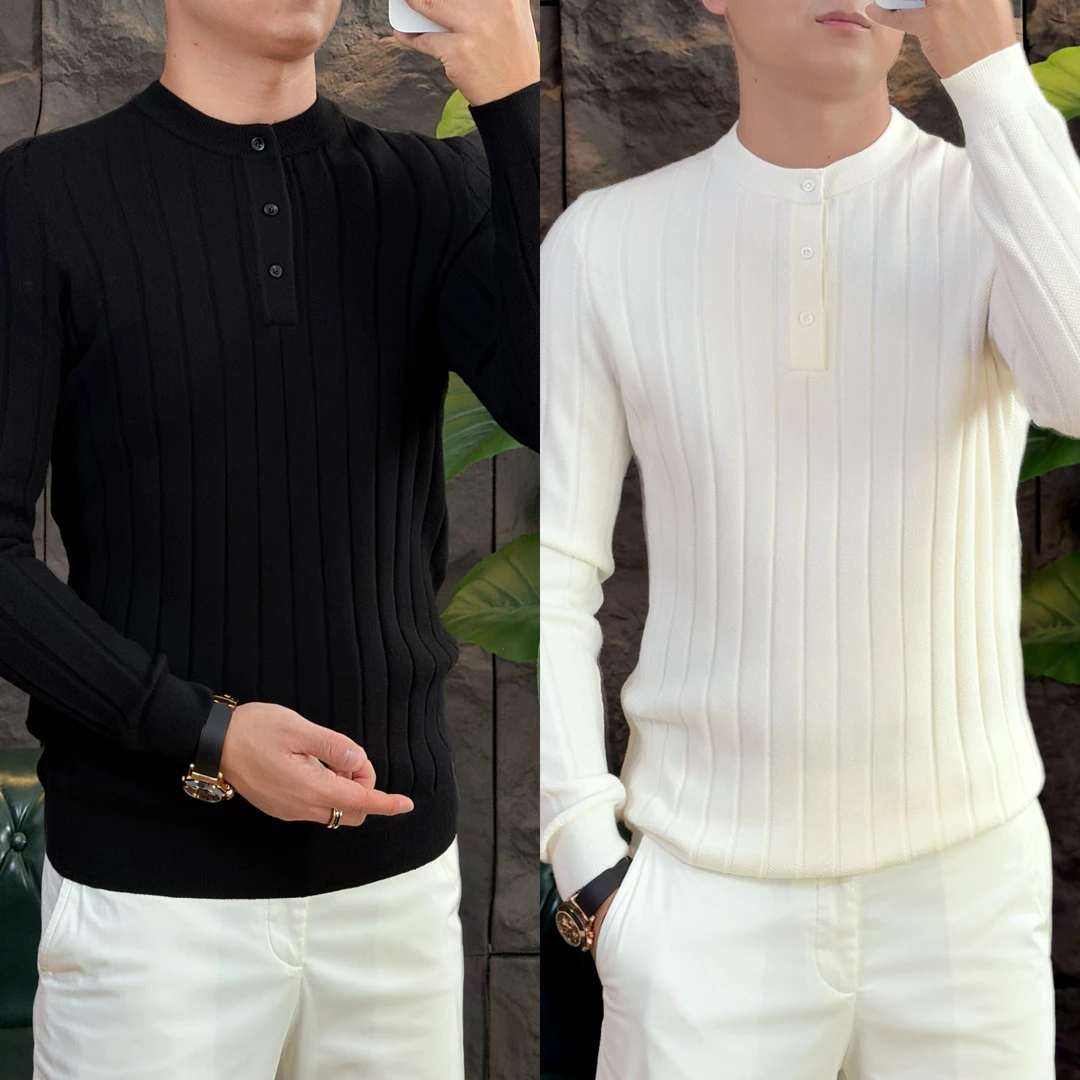 秋冬 高品质轻奢欧美精纺针织圆领打底衫95011