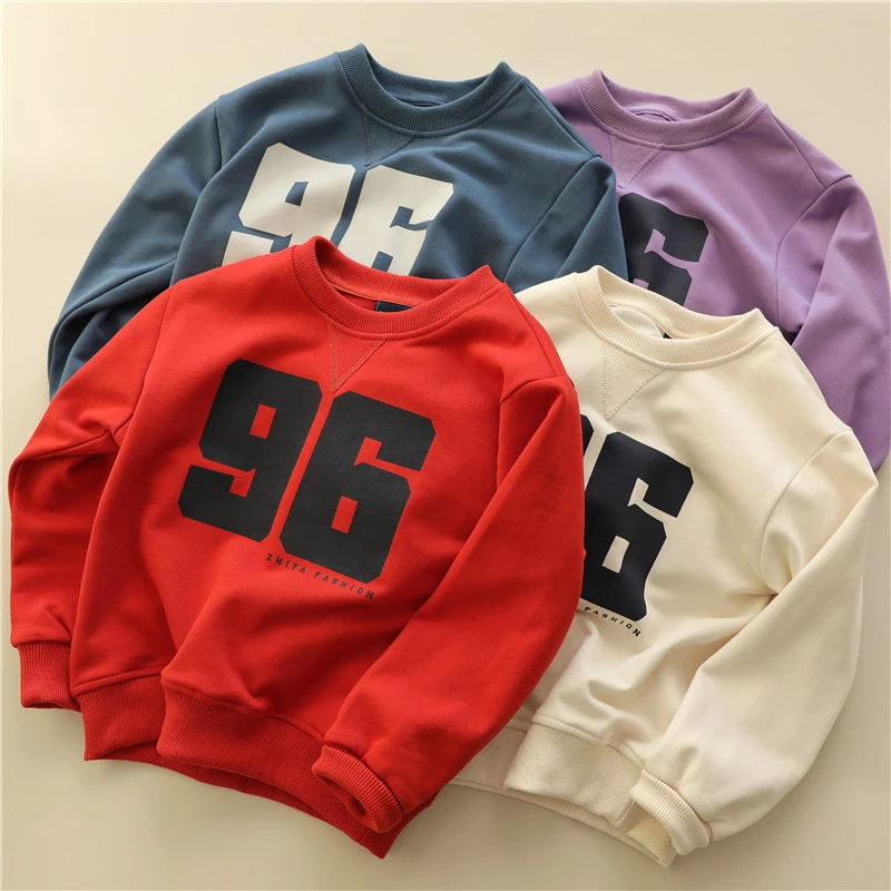 儿童春秋款套头圆领卫衣2025新款男童印花字母卫衣休闲洋气上衣