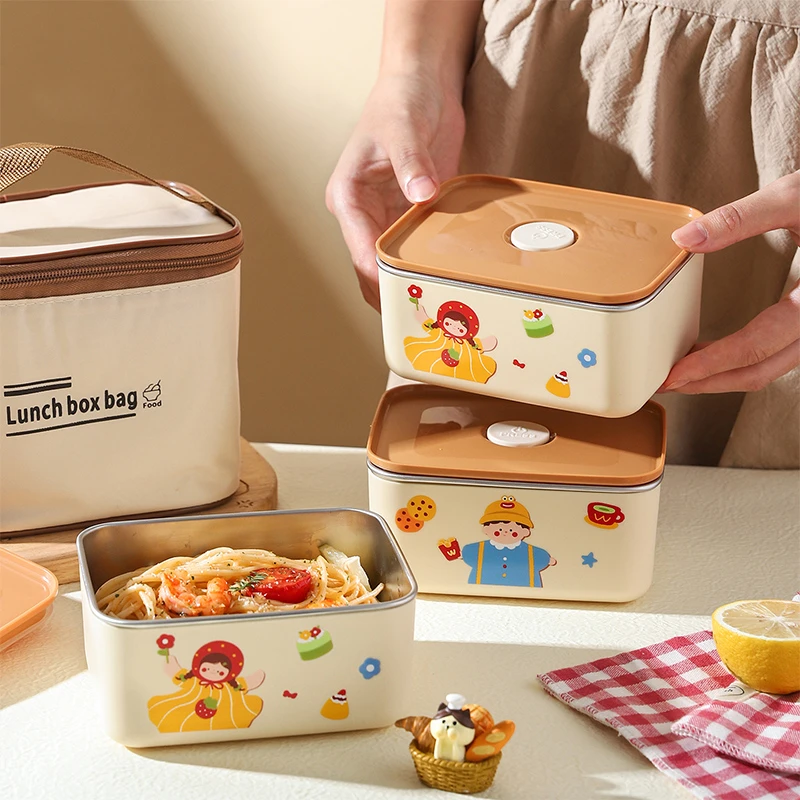 舍里不锈钢保温饭盒上班族小学生专用可微波炉加热带饭便当餐盒