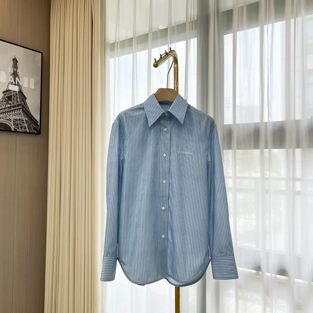 条纹时尚百搭通勤衬衫-25796