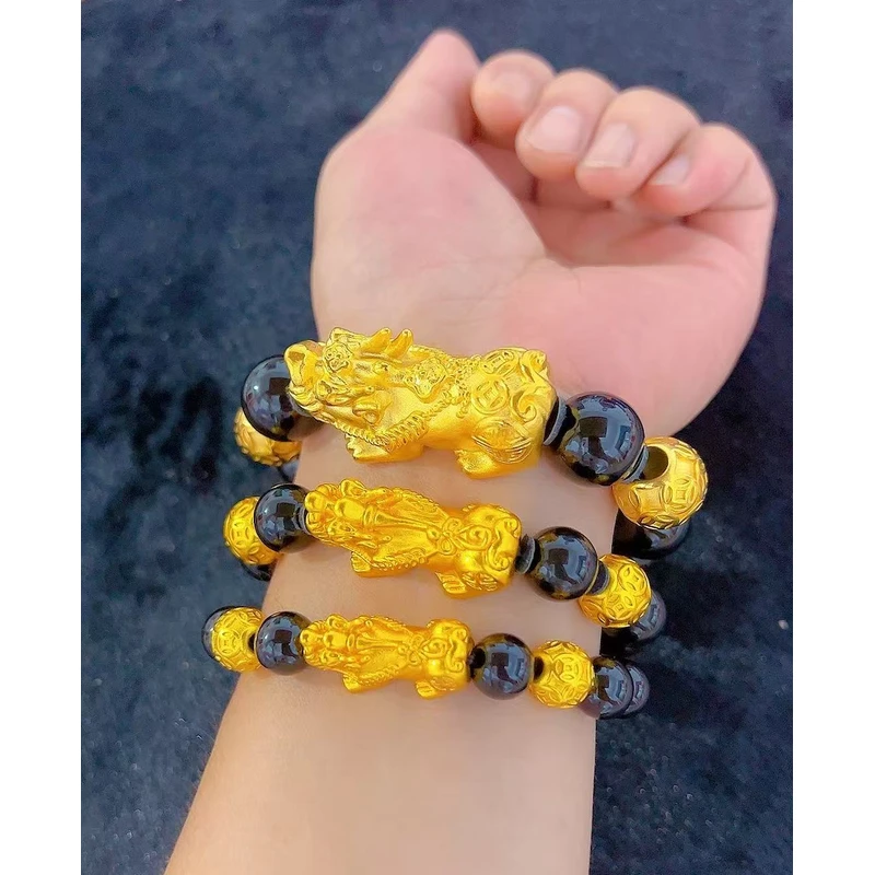 合金手链 手链 时尚金色 貔貅手链可情侣（选大小）