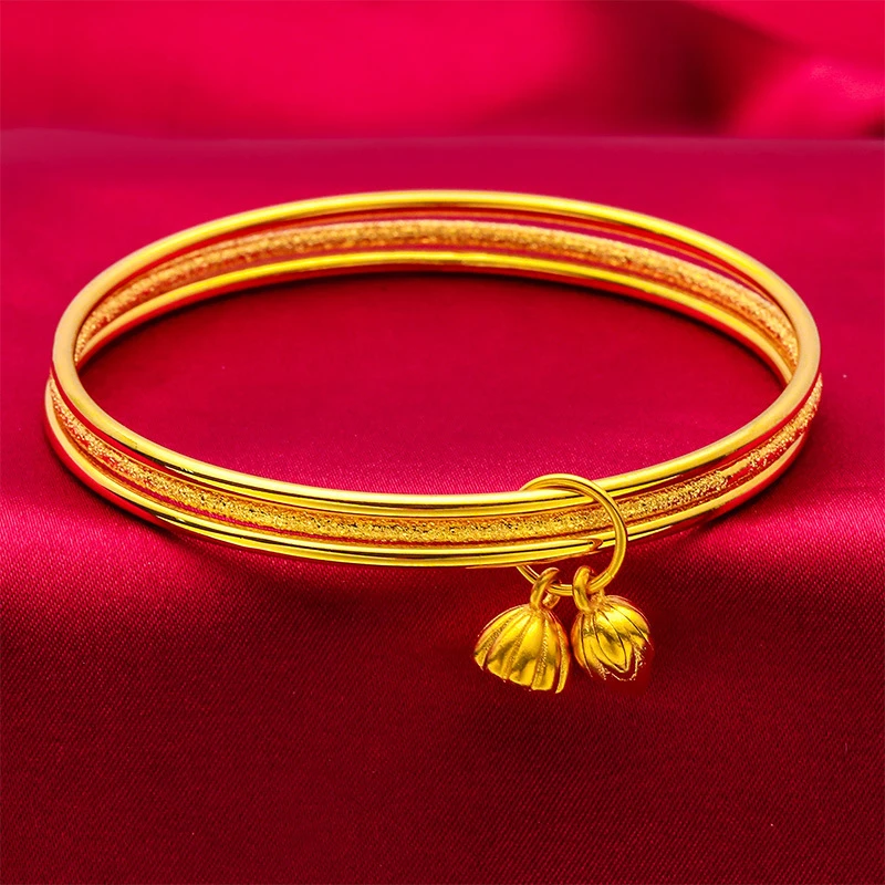 【矿金手工制作】两世欢手镯三生三世女款手镯莲蓬手镯古法经典