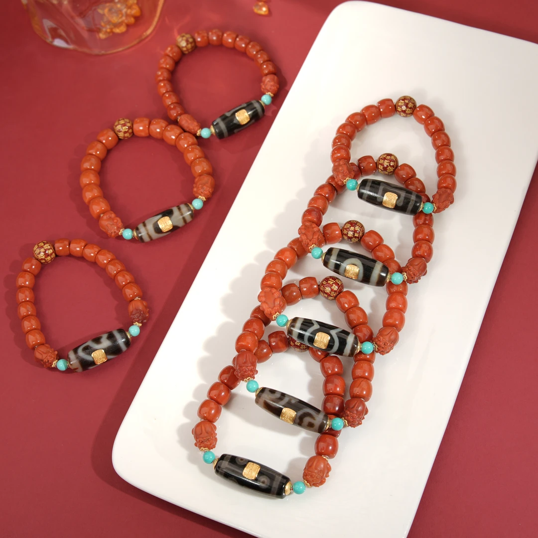 百财聚才貔貅南红18k手链S31068-8.5多样性发其一