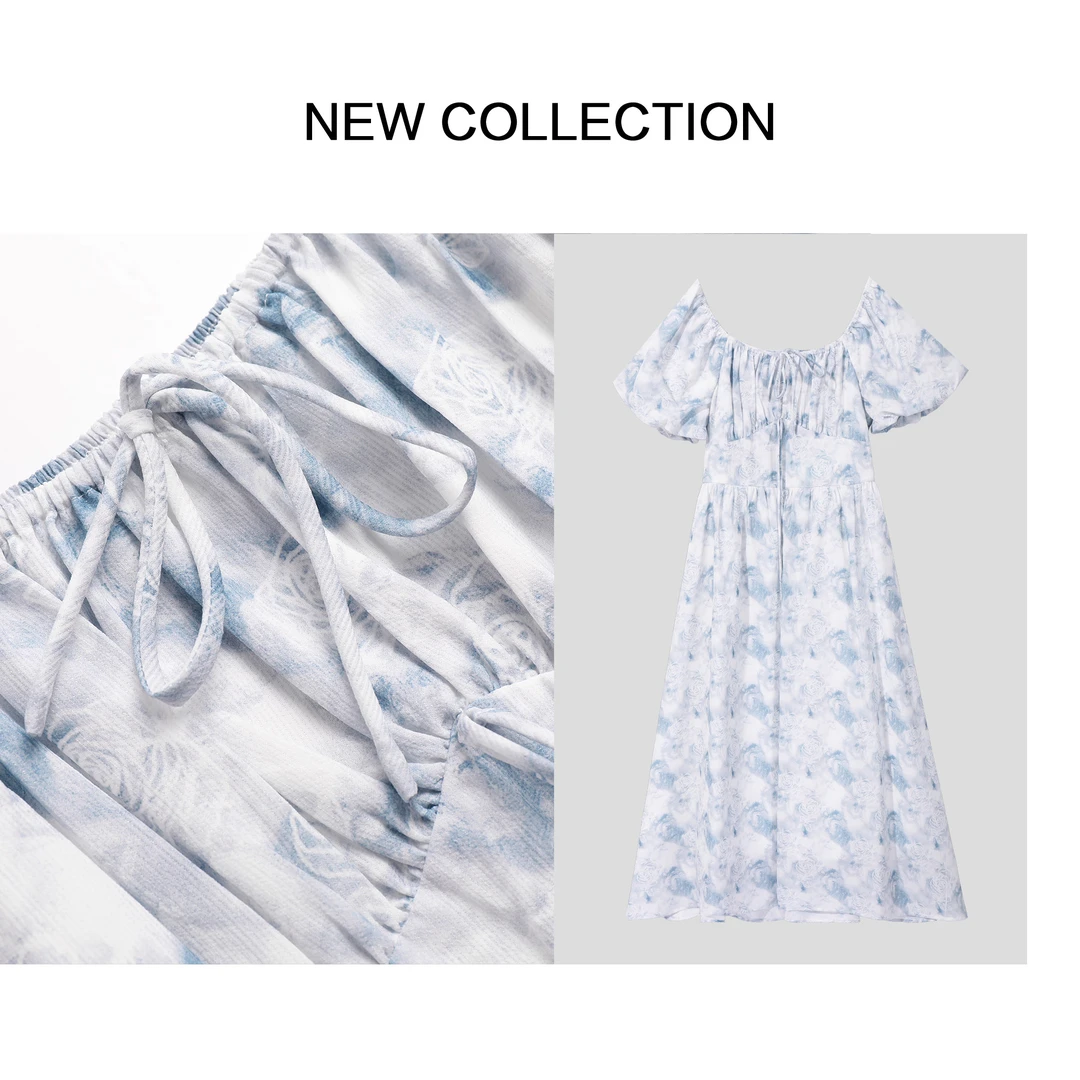 【小铃铛女装】L1F38016A 女士秋季百搭方领连衣裙