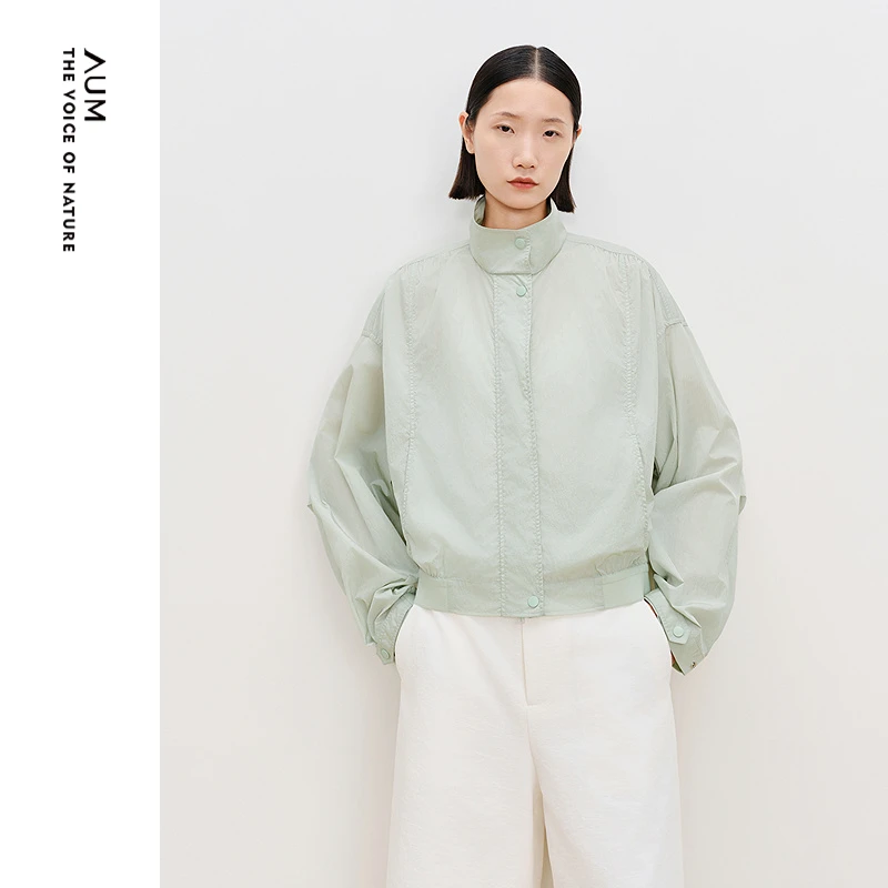 AUM噢姆25年春季百搭宽松休闲纯色时尚短外套M1FZ1069K