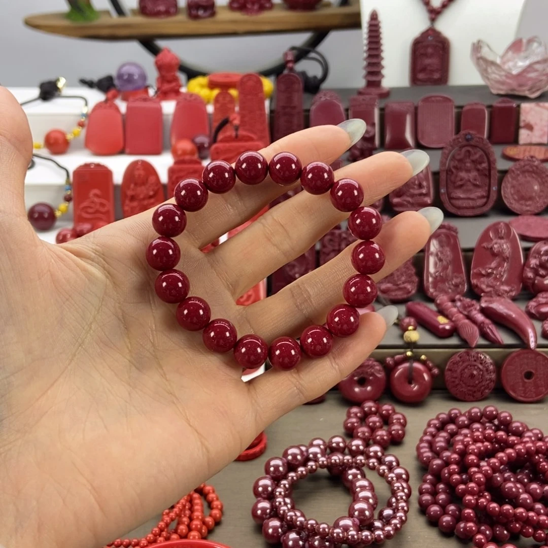 天然辰砂红晶砂10 莲花