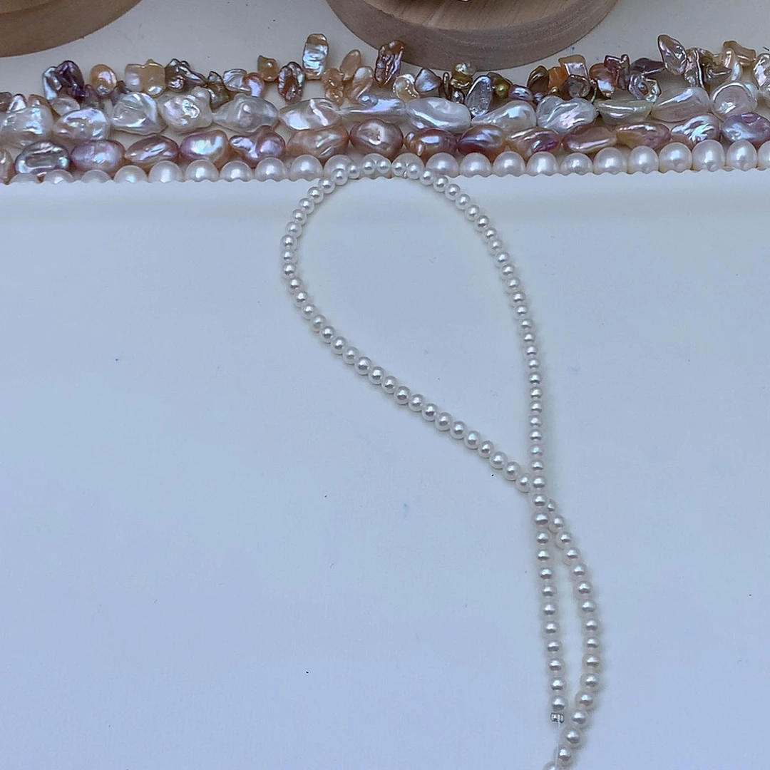 用***8颈饰银S925镶嵌淡水珍珠