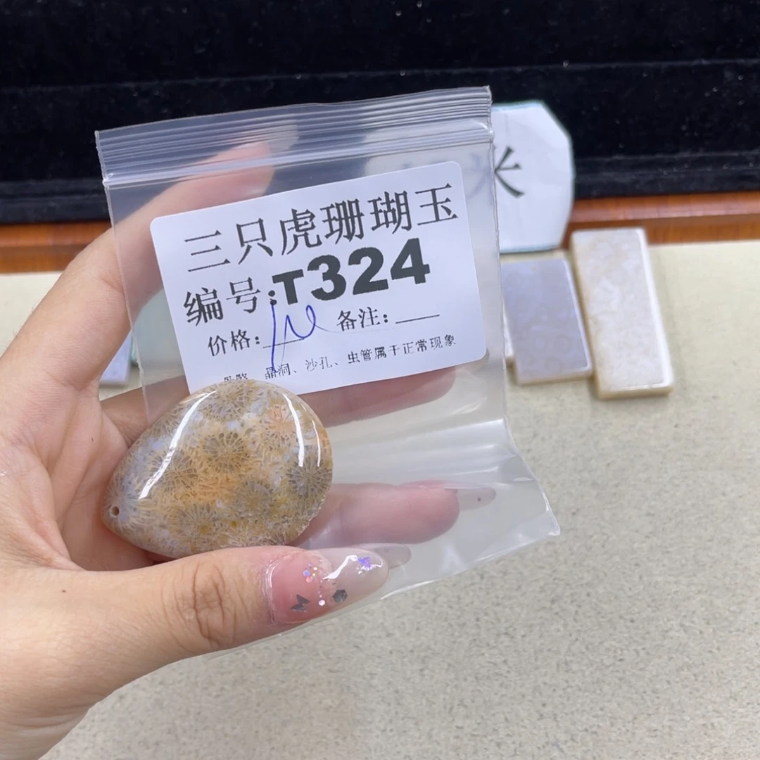 弦***硅化珊瑚（珊瑚玉）h银S925镀金镶嵌