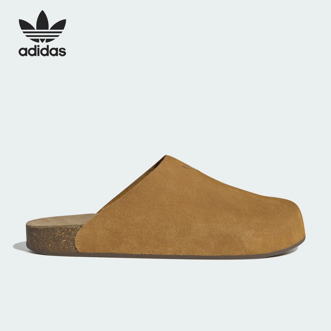 Adidas/阿迪达斯正品三叶草男女绒面革休闲复古拖鞋JR3586