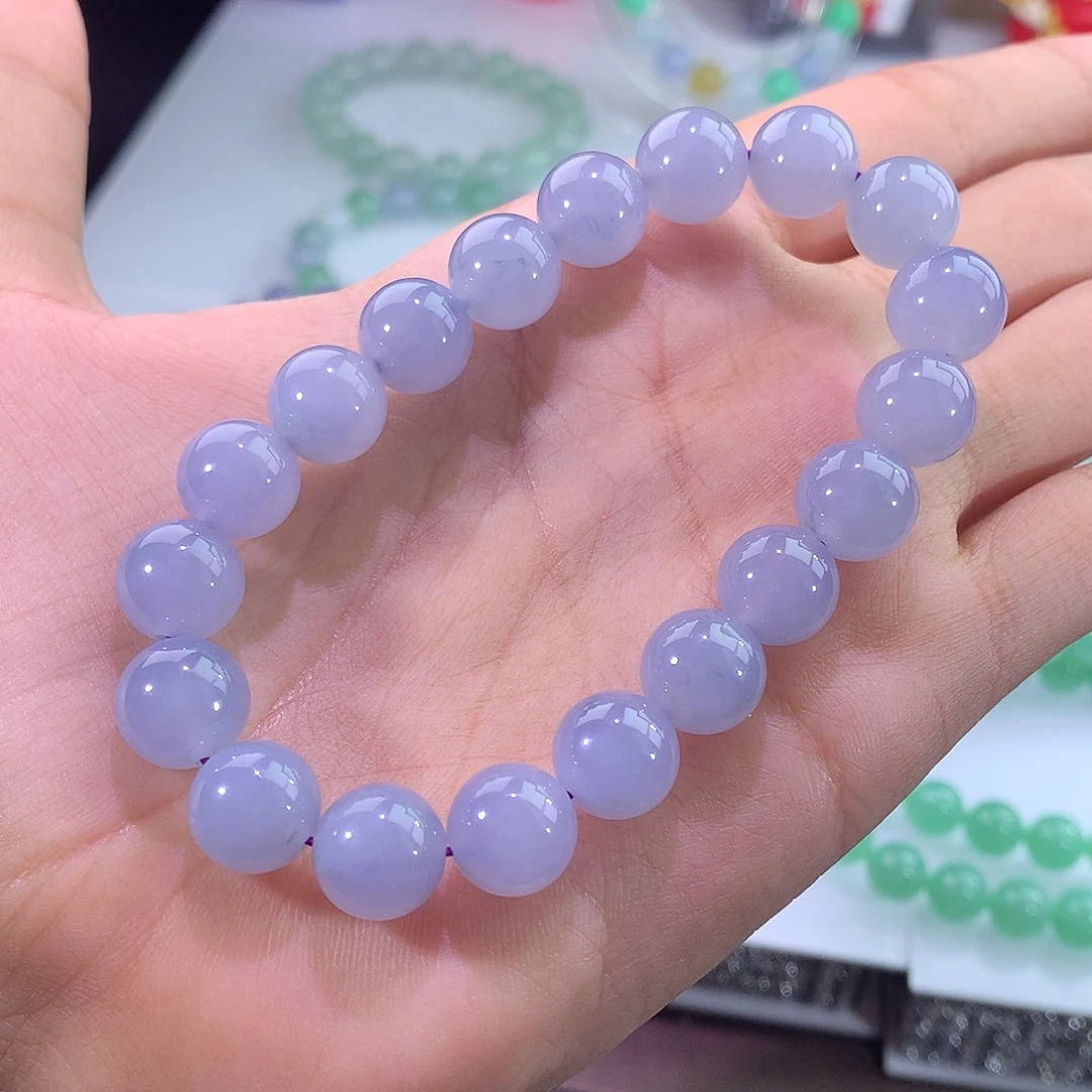 未镶嵌手链翡翠紫罗兰飘花手串