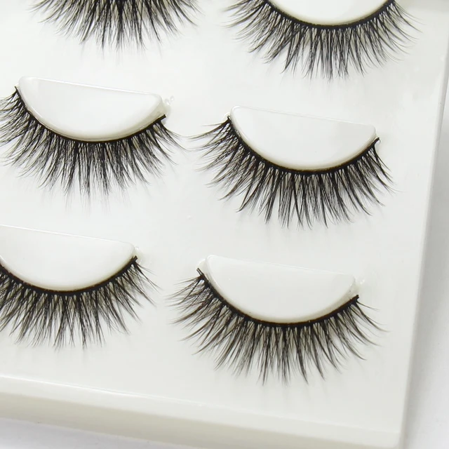 立体分层自然3D假睫毛轻浓密日常裸装淡妆硬梗眼睫毛可撑双眼皮