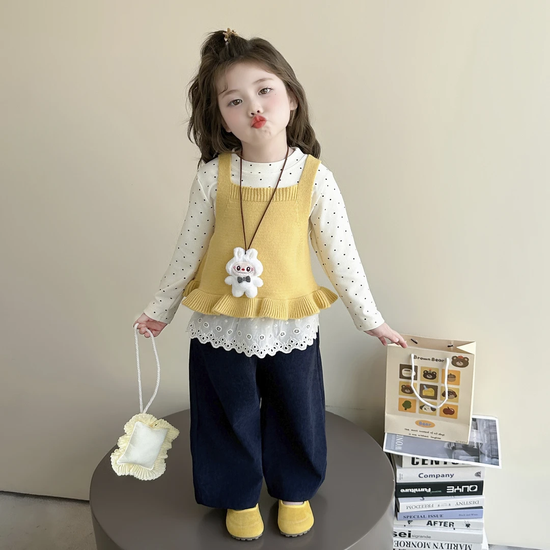 女童秋装套装2025新款宝宝洋气时髦童装春秋季韩版儿童衣服三件套