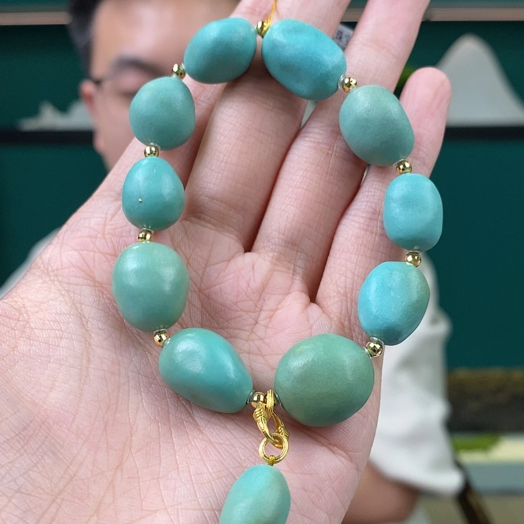 绿松石18K金镶嵌珠宝奇石