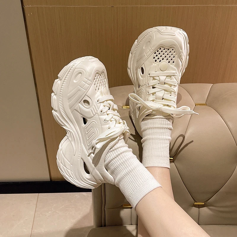 厚底增高老爹洞洞鞋女款夏季百搭运动时尚海边沙滩外穿洞洞鞋女士