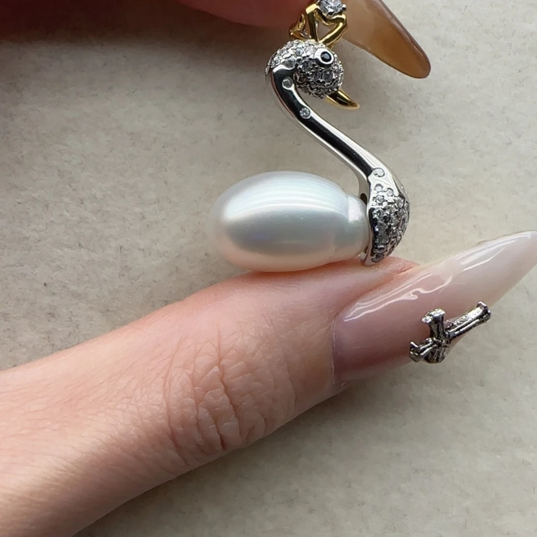 海水珍珠银S925镶嵌吊坠20