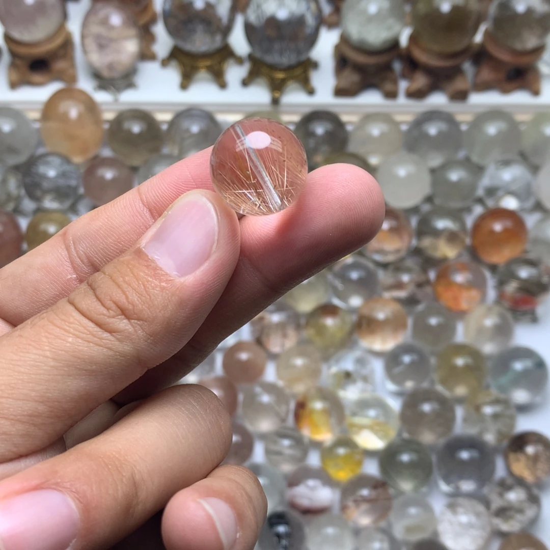 水晶未镶嵌珠宝半成品金发球