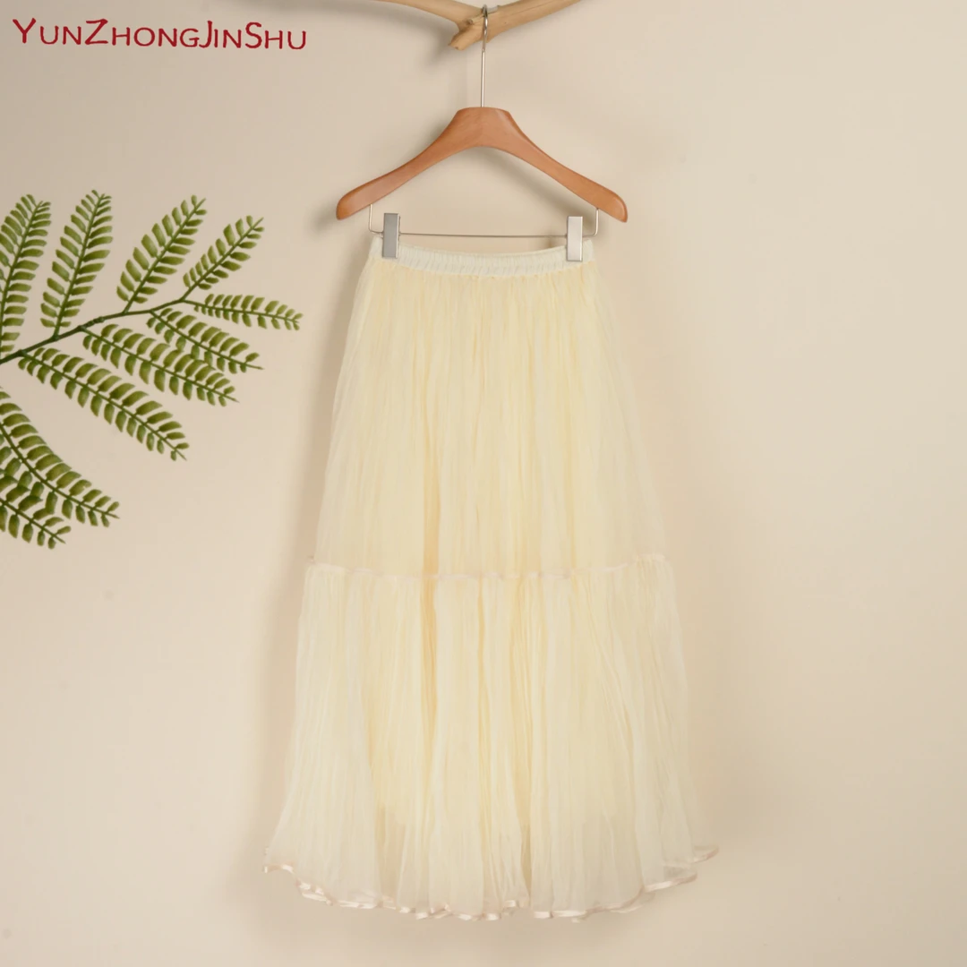 爱丽丝！【云中锦书】简约韩系松紧腰围公主蛋糕裙