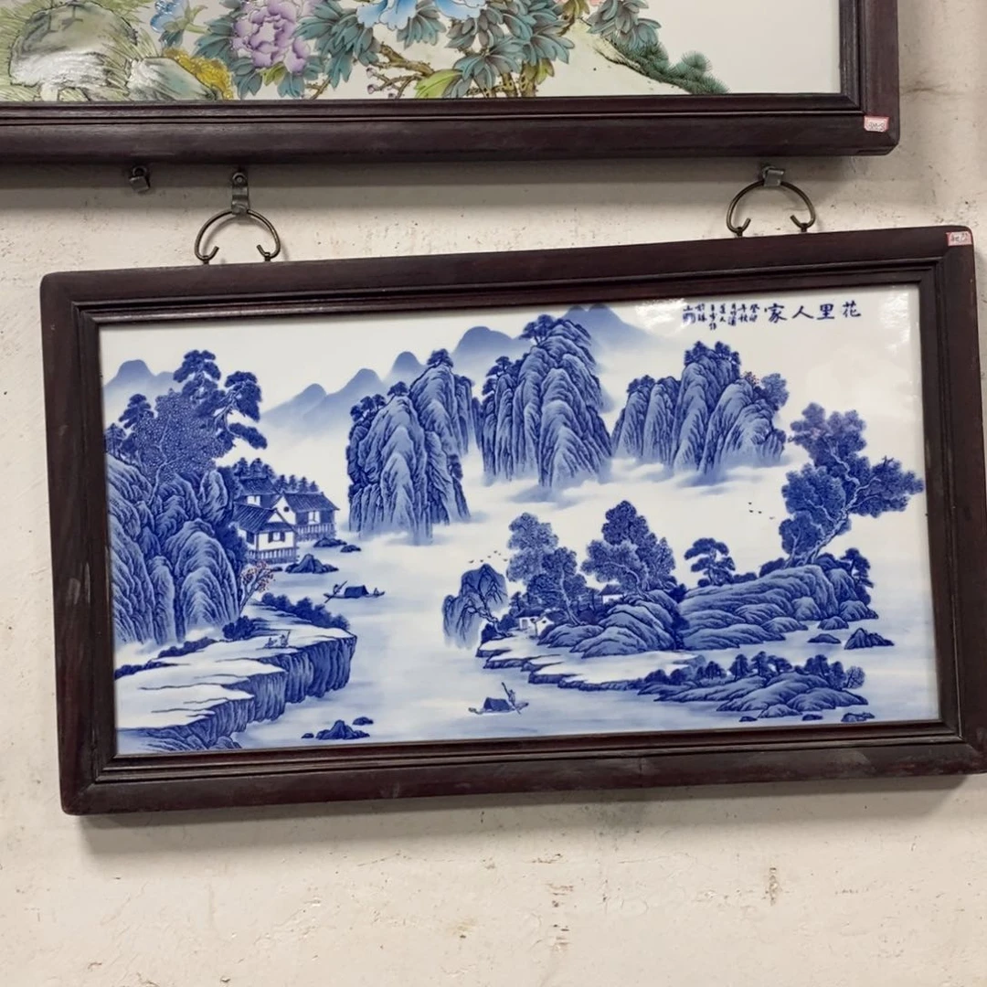 瓷片90*52*1景德镇瓷板画柴窑烧制