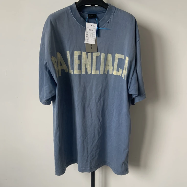 未使用 Balenciaga/巴黎世家 胶带字母印花圆领短袖 01513