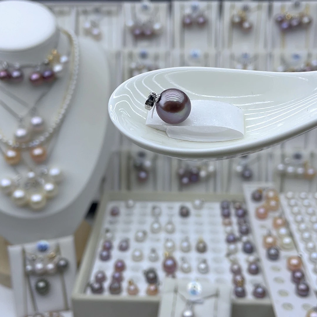 银S925镶嵌珍珠淡水珍珠