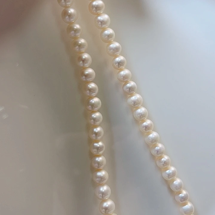 淡水珍珠6-7暖白清货未镶嵌