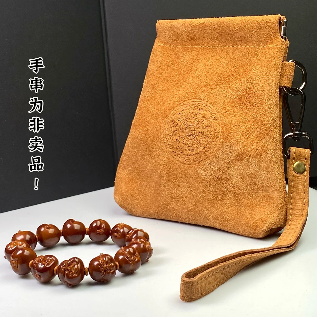 首饰袋 【遇见菩提】凤眼菩提文玩牛皮收纳袋