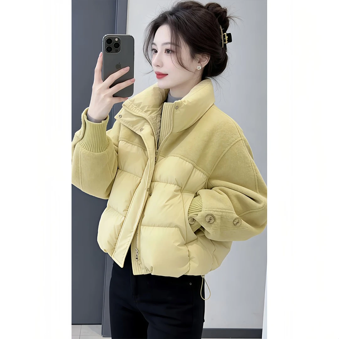 加厚高级感女士棉服短外套女冬季2025新款今年流行韩版拼接小棉衣