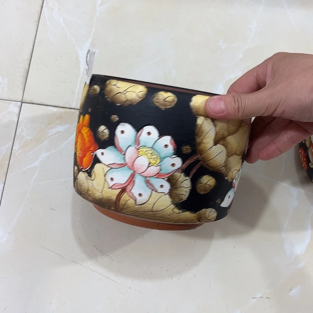 景德镇炫彩手绘口14高12