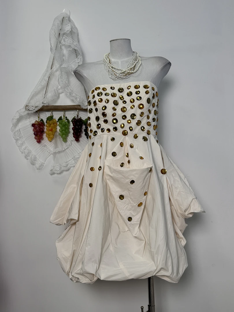 Vintage连衣裙礼服吊带