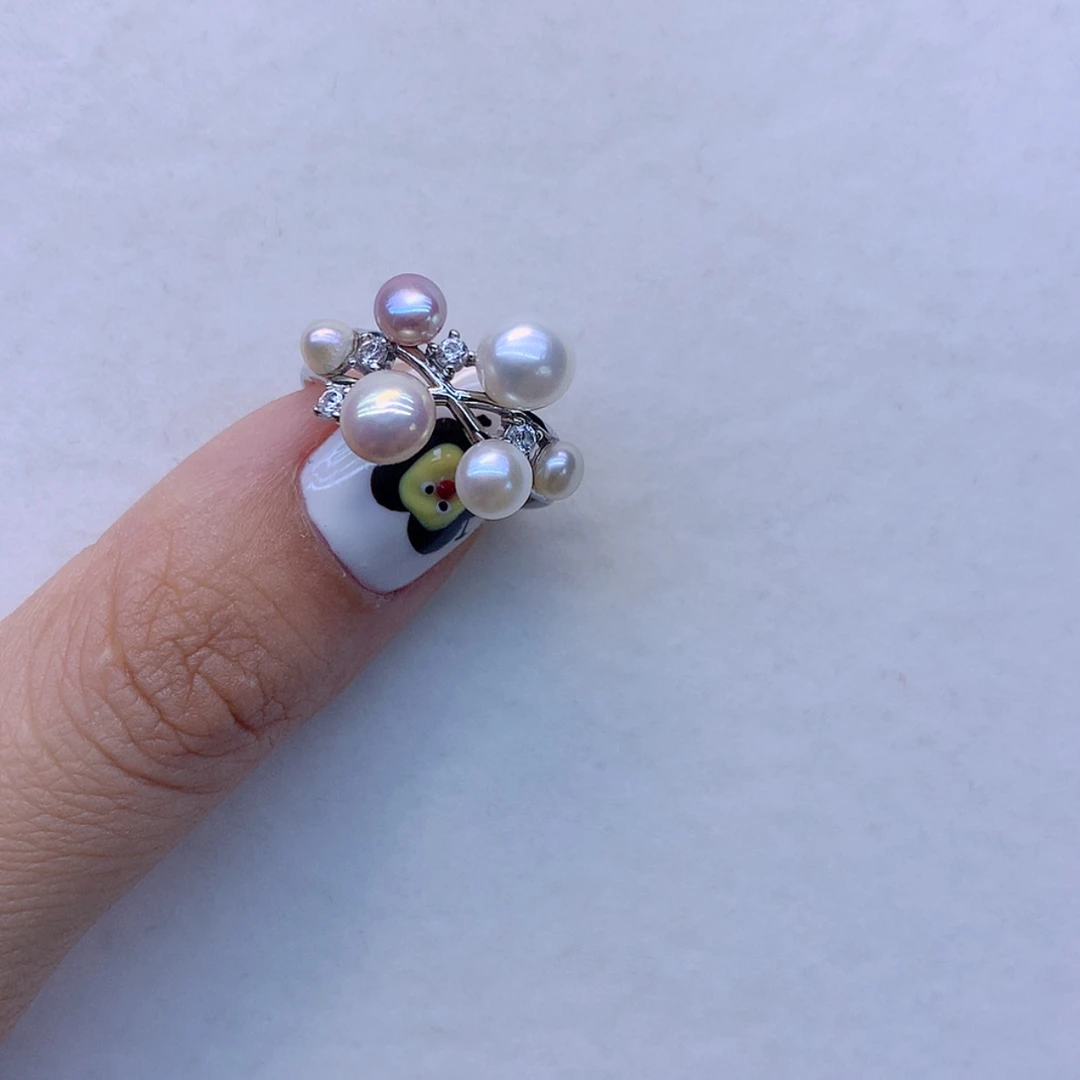 【闪购商品】银S925镶嵌戒指淡水珍珠