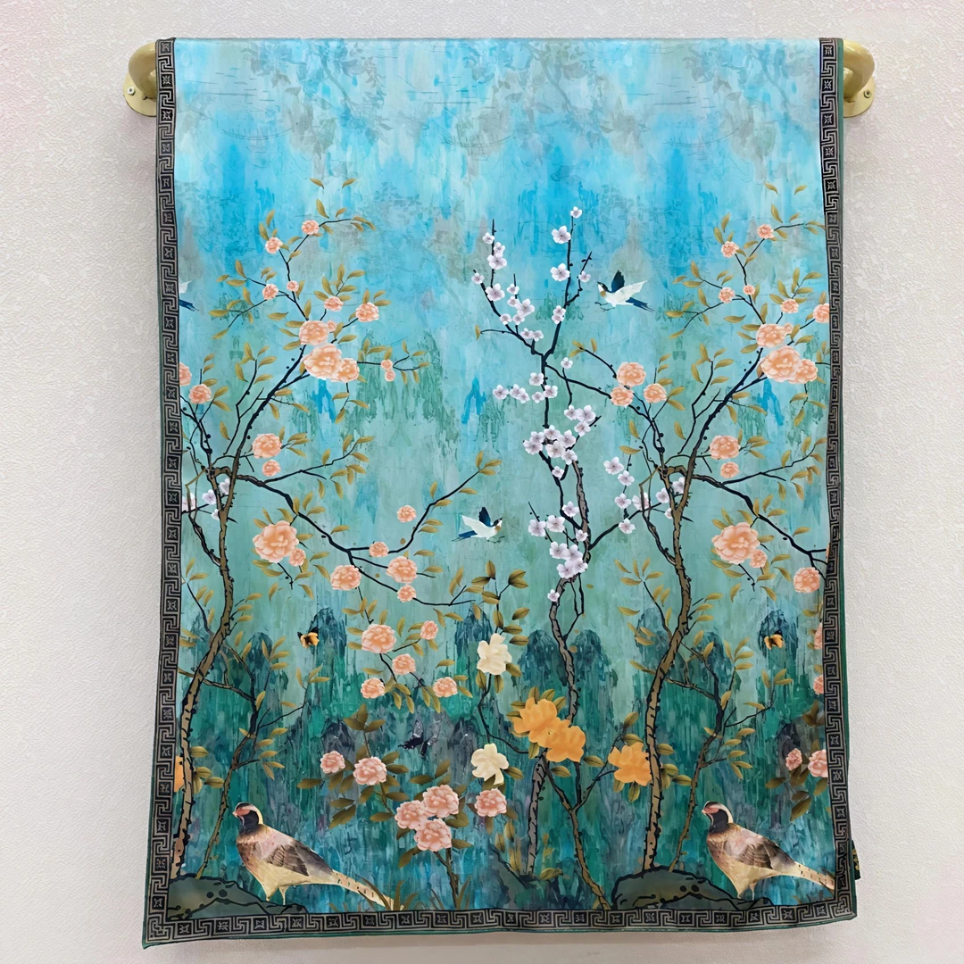 【鸟语花香】剪花女士70x180披肩外搭春秋百搭时尚轻奢围巾WJ 654