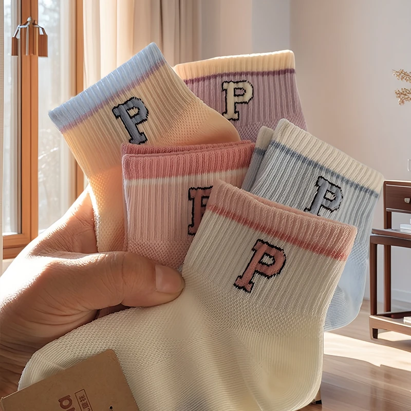 儿童袜子女童短筒网眼精梳棉吸汗透气运动2-12岁宝宝学生运动棉袜