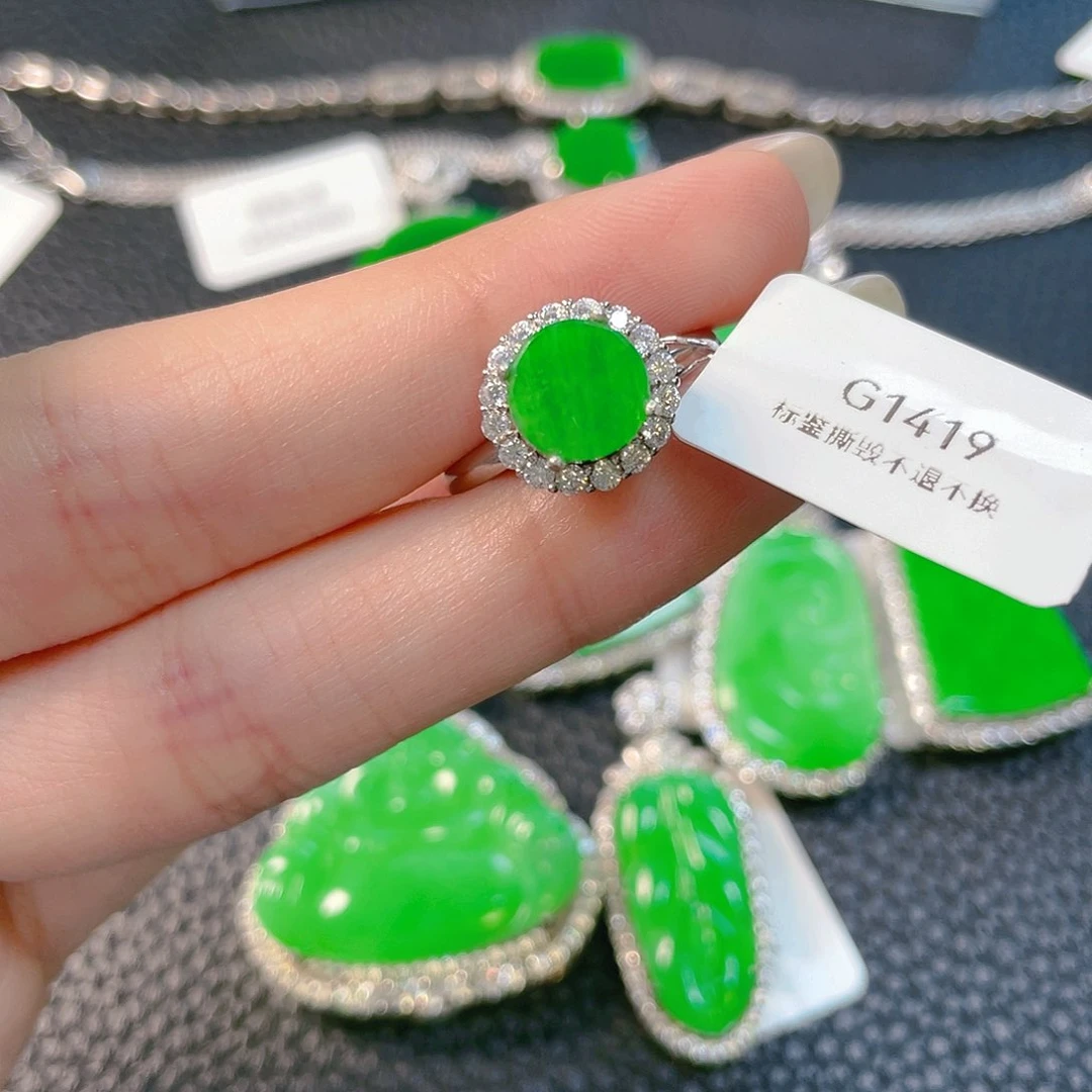 【闪购商品】翡翠银S925镶嵌吊坠(不含链)