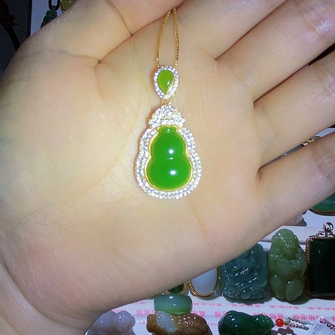 和田玉银S925镶嵌颈饰
