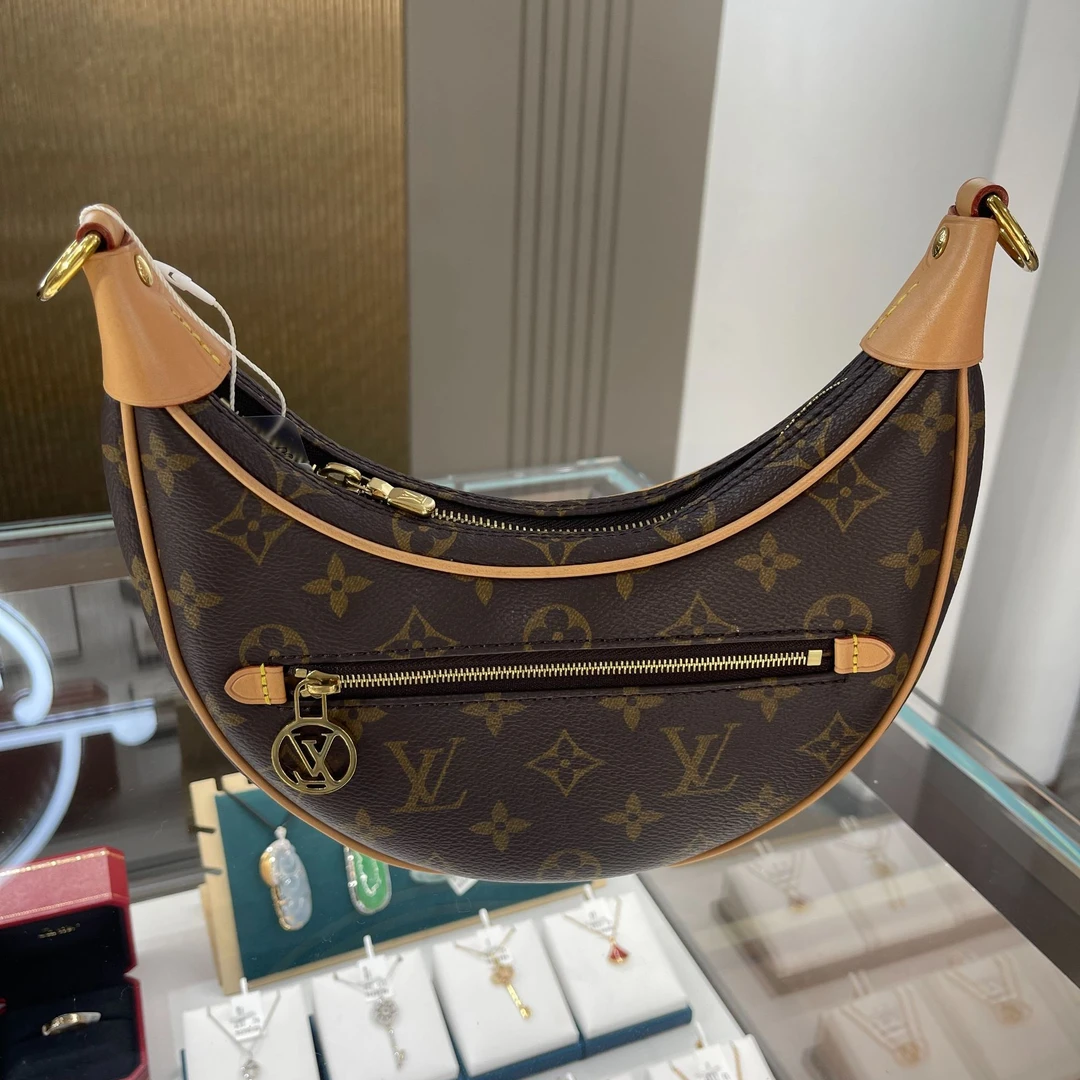 99新 LouisVuitton/路易威登 【辛河奢品】老花月亮单肩斜跨包