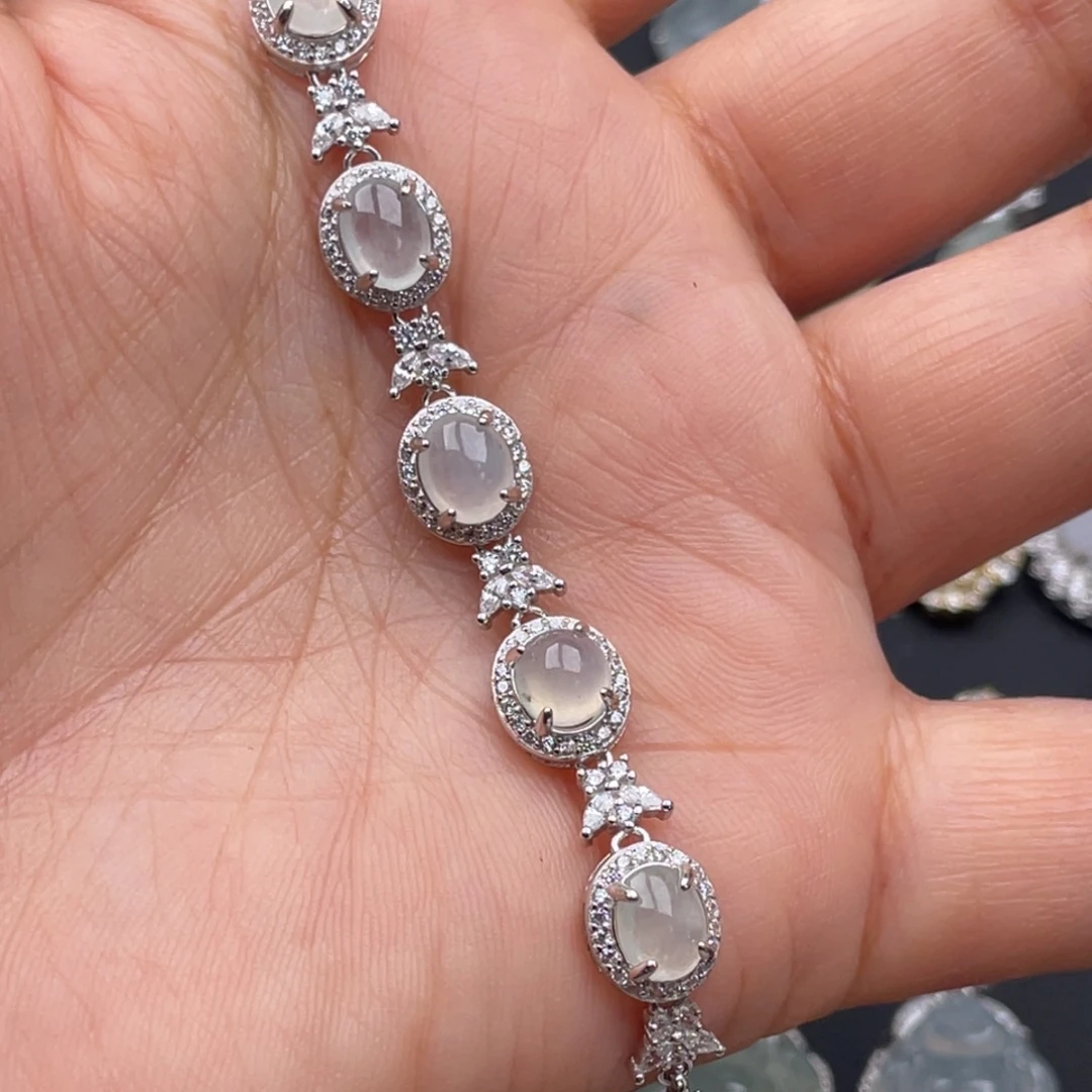 翡翠银S925镶嵌吊坠(不含链)