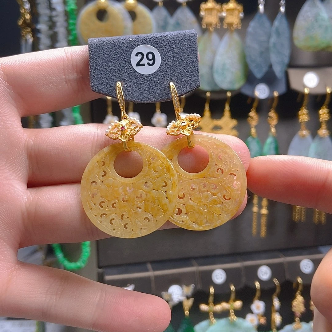 翡翠未镶嵌耳饰翡翠