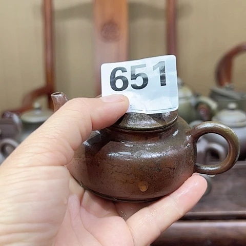 戬谷龙窑坭兴陶柴烧茶壶651