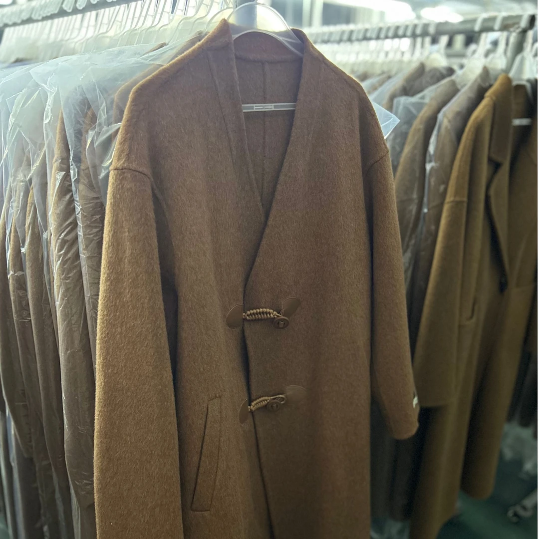 2025新款90%羊毛10%耗牛绒厂长力推款盘扣新中式大衣工厂发货