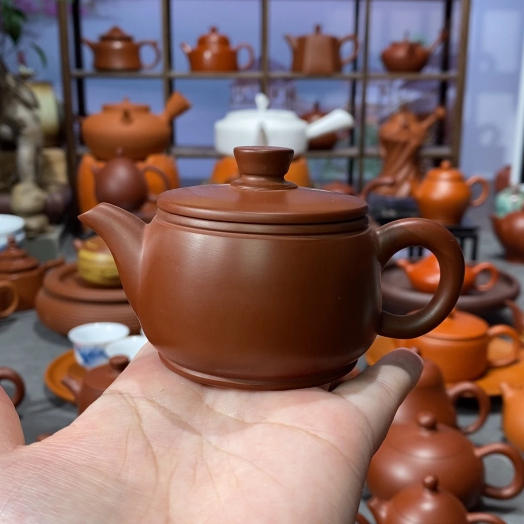 紫砂茶壶章淑煌朱泥汉瓦壶100cc