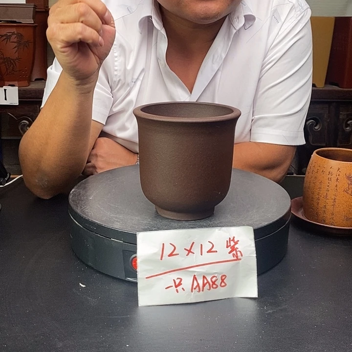 紫砂花盆货号一只AA88