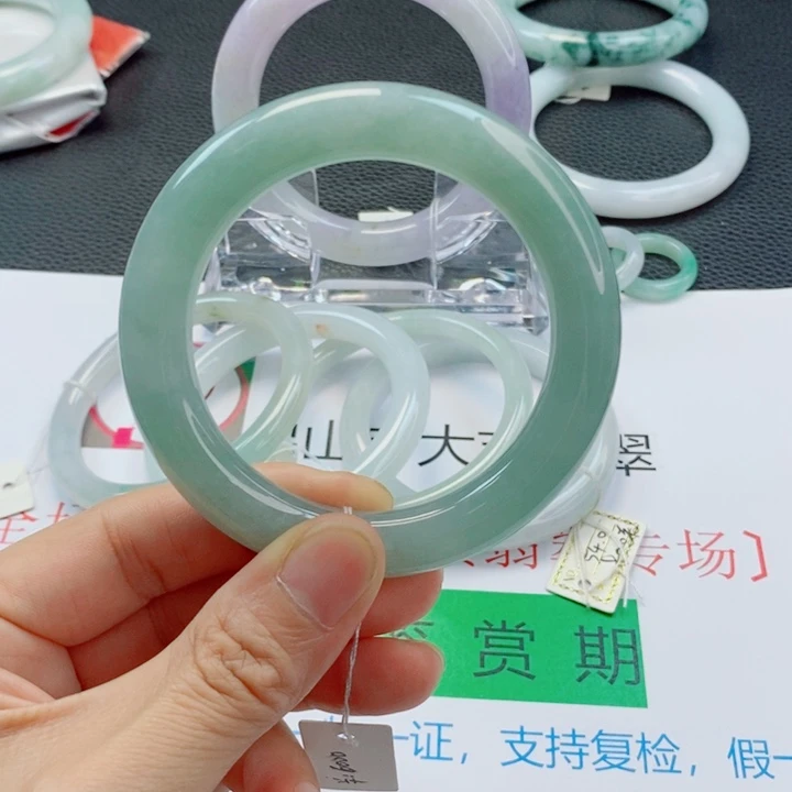 未镶嵌手镯翡翠胖圆条手镯56-57圈口