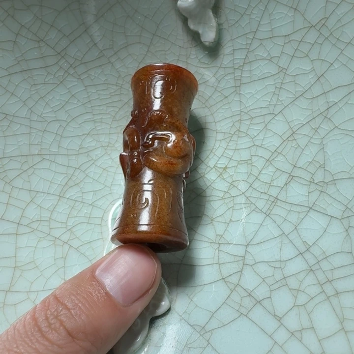 聚***堂瓷片双鱼青瓷开片大碗