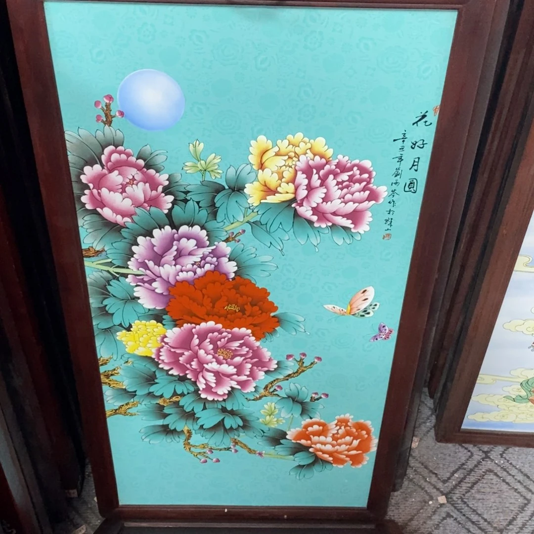 瓷86*46*1景德镇瓷板画柴窑烧制