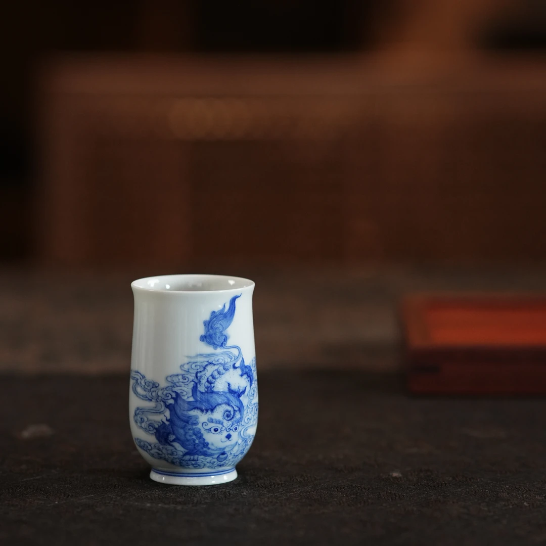 【早鸟价】余蕴珍藏-青花幼狮闻香杯-80ml
