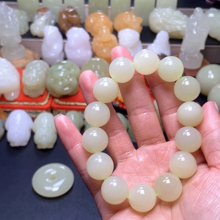 石材方解石手把件