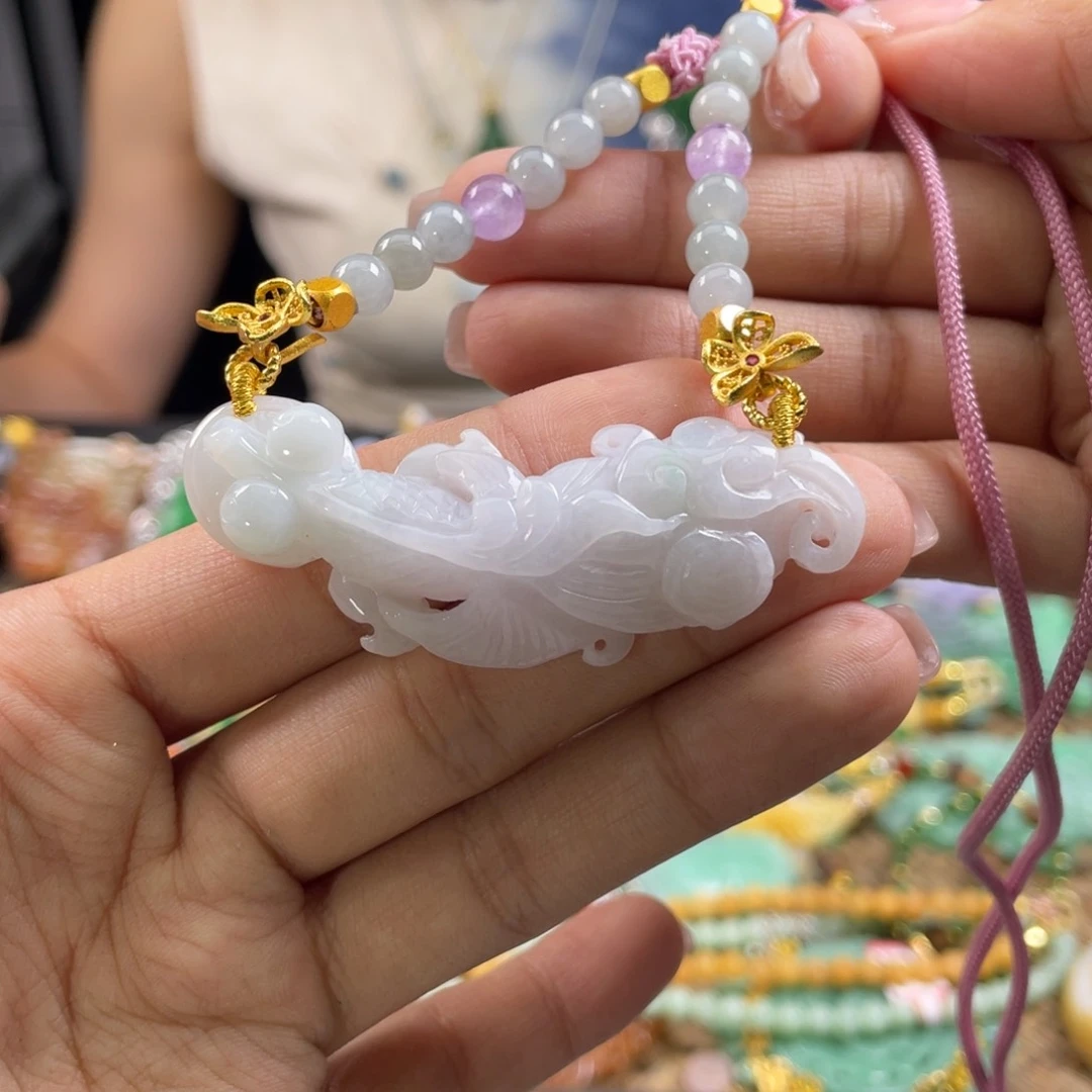 翡翠未镶嵌颈饰代编织