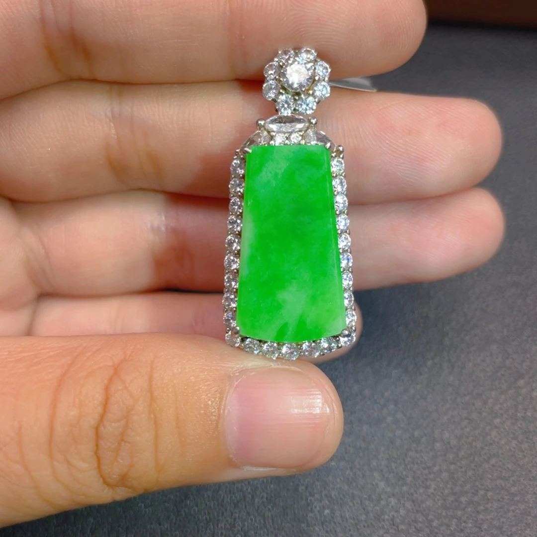 吊坠(不含链)银S925镶嵌翡翠h h b