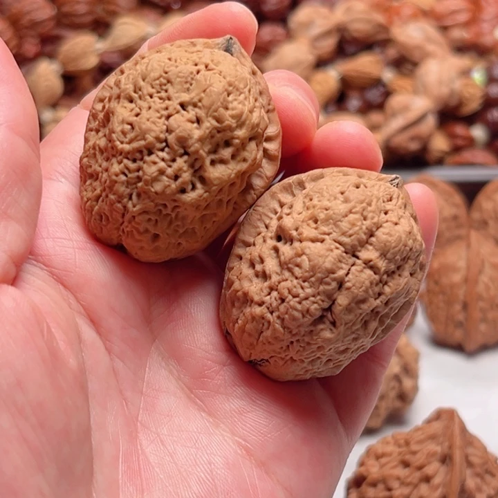 文玩核桃把件37尺寸云铁羊头